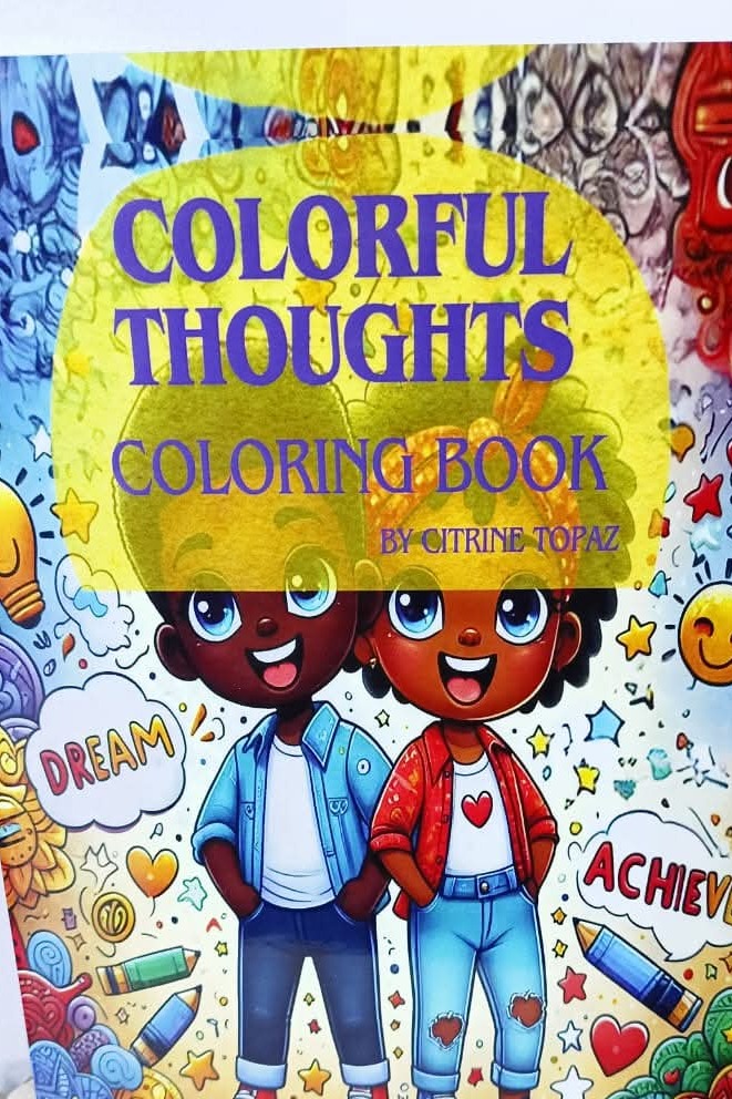 Colorful Thoughts coloring book by Citrine Topaz cover